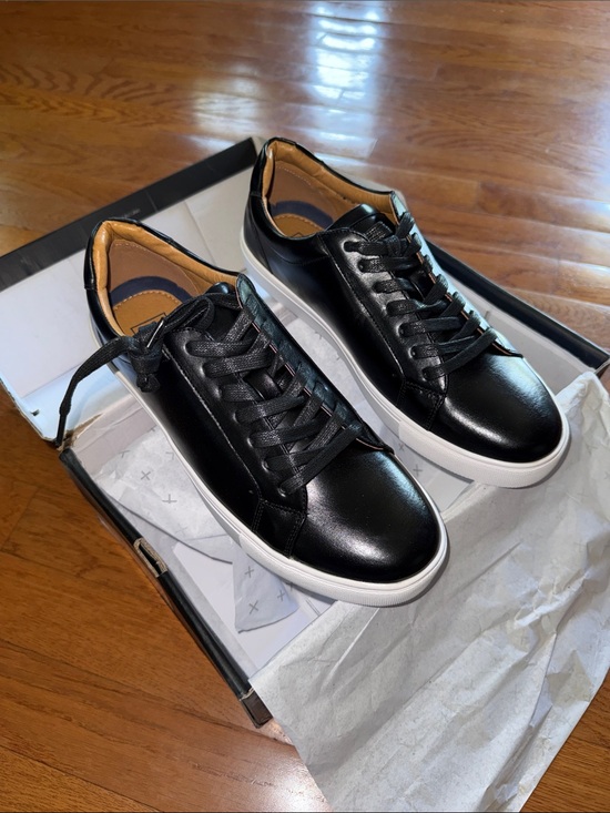 Jaxson Other - Men's Black Low-Top Leather Sneakers with White Sole